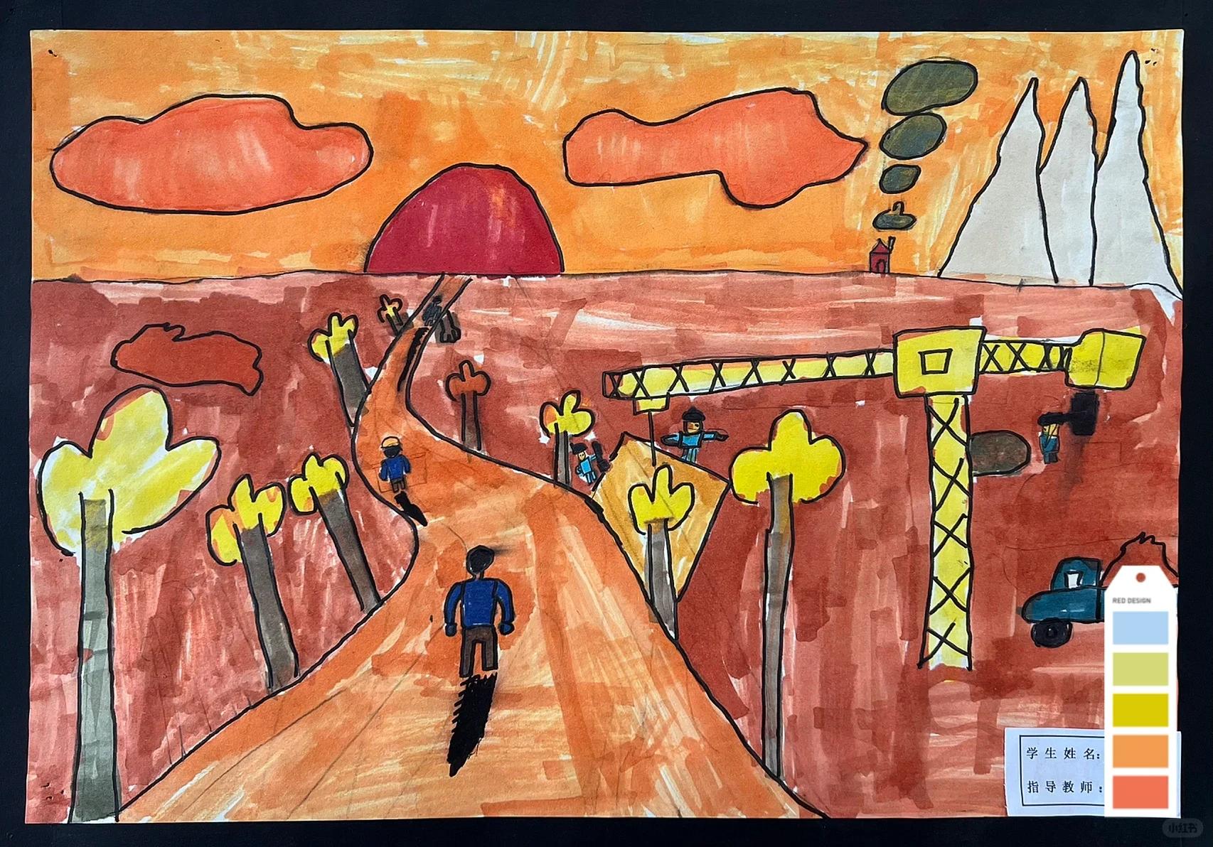 长长的路-绘画中的透视 学生作品《长长的路》04