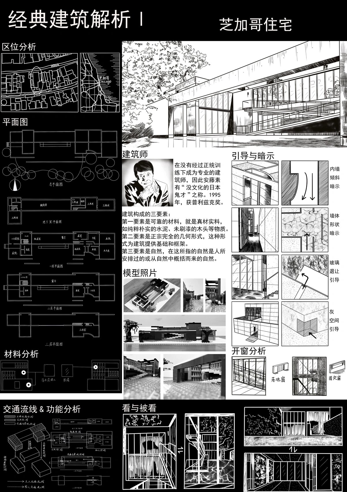 经典建筑解析—芝加哥住宅 大一最后一个作业,终于完成啦