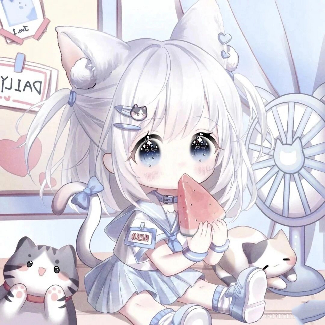 吃西瓜的闺蜜头像 #头像