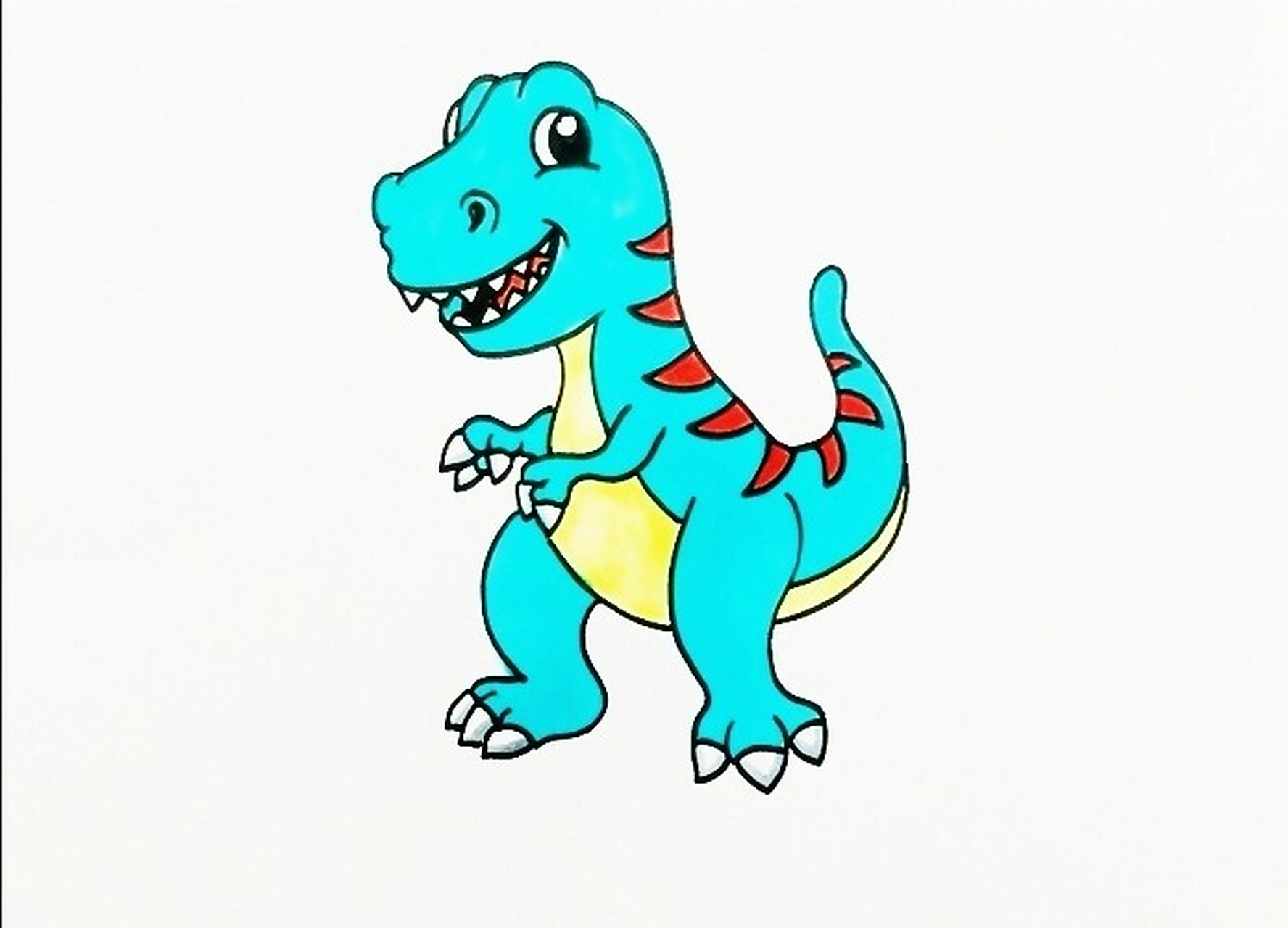 霸王龙简笔画 详细步骤来啦95959595 78先画出霸王龙张开