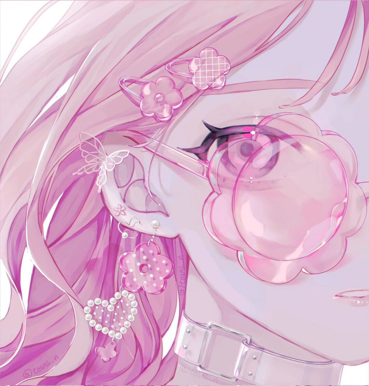 神仙透明感少女插画头像97半边脸美如画99 插画欣赏98 画师「猫