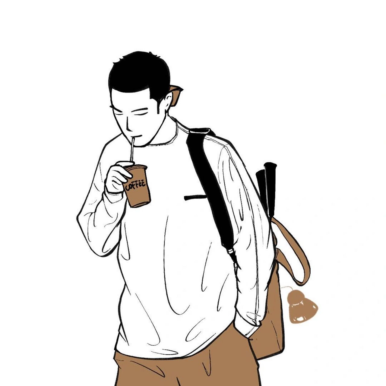 羽毛球头像!咖啡和羽毛球更配哦