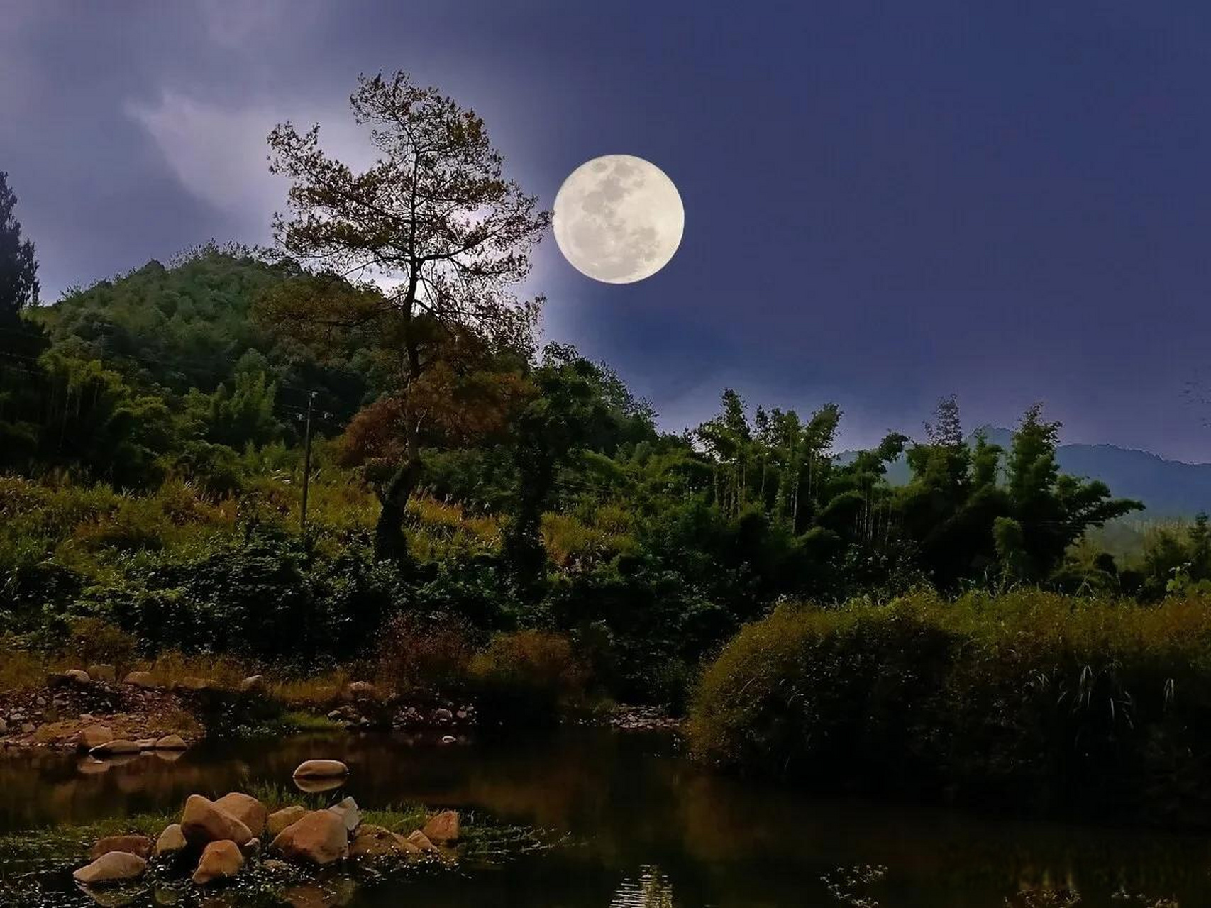 上联:山青水净,  下联,请雅对  我的下联:月明星稀.