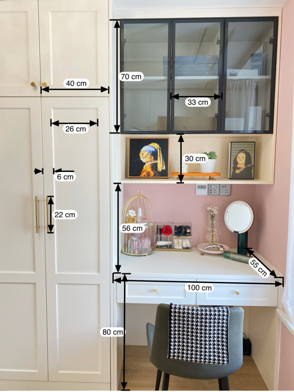 97你们要的梳妆台细节尺寸来啦～92 梳妆台:100cm701555cm 高