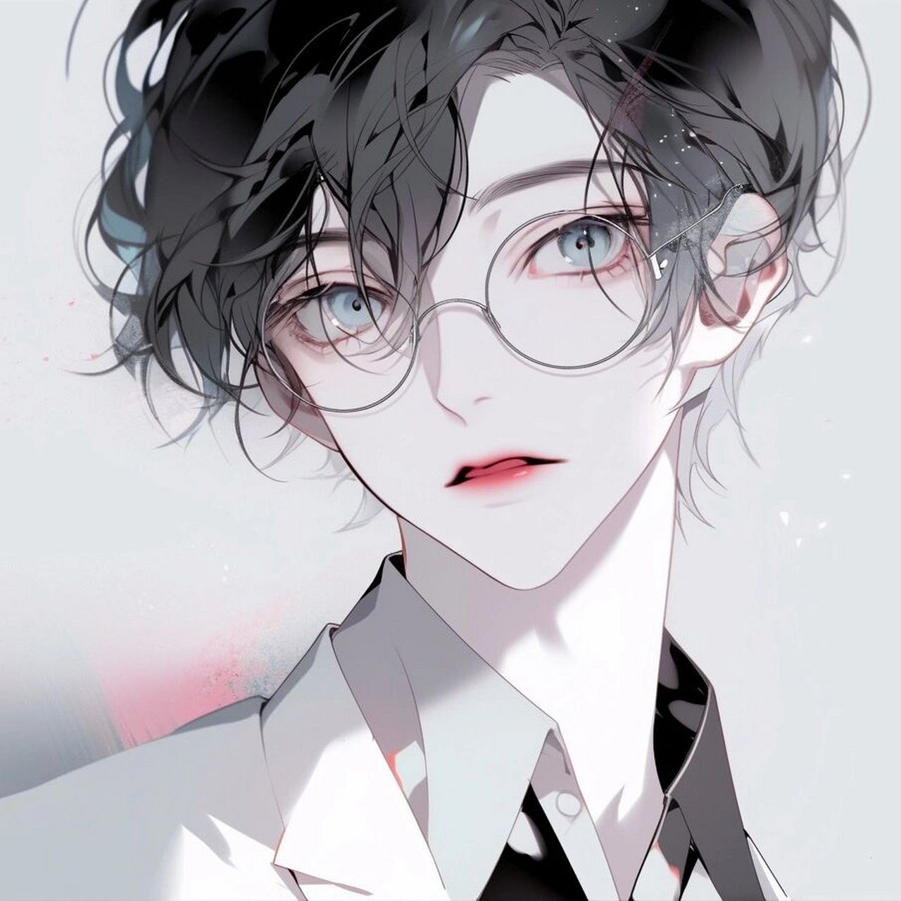 男生头像丨眼镜 这算斯文败类型吧?是吧是吧.