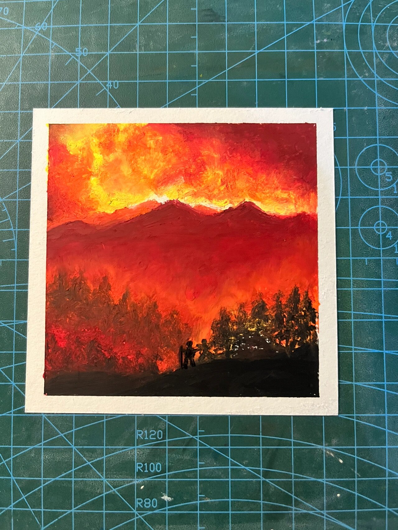 油画棒|画一个暑假|救山火!