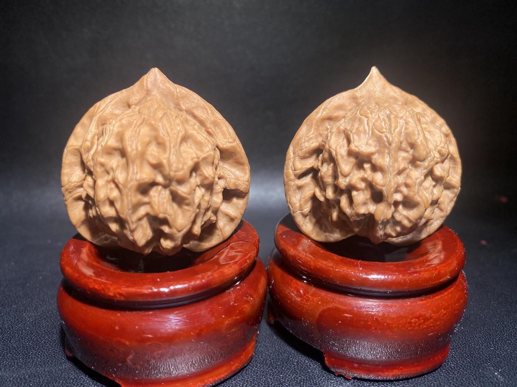 大耳朵图图文玩核桃,纯天然稀有小众品种,小众里的贵族,水晶蜡皮果,双