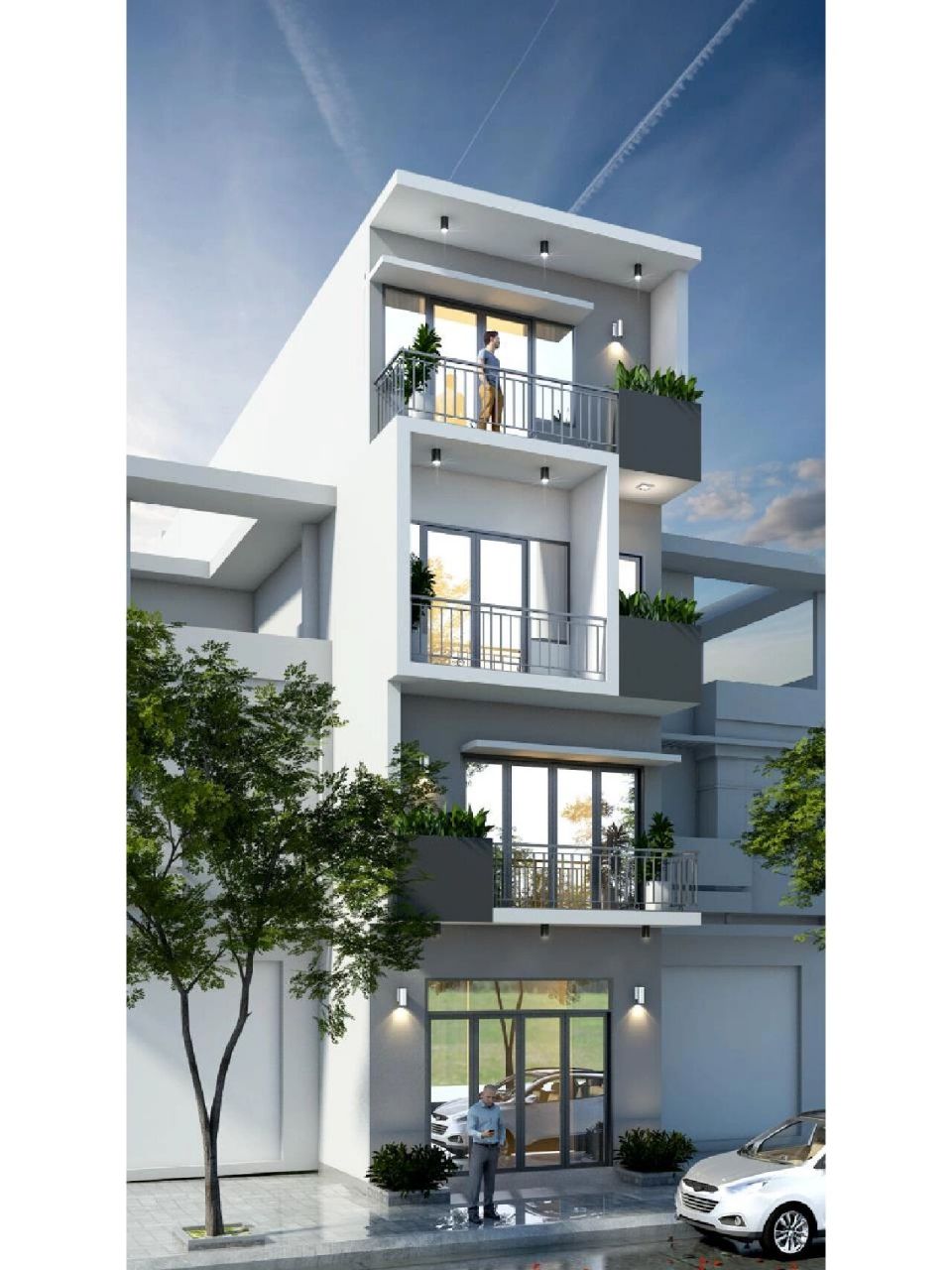 4m面宽的现代自建房设计分享,简约时尚 94建筑层数:四层 94建筑