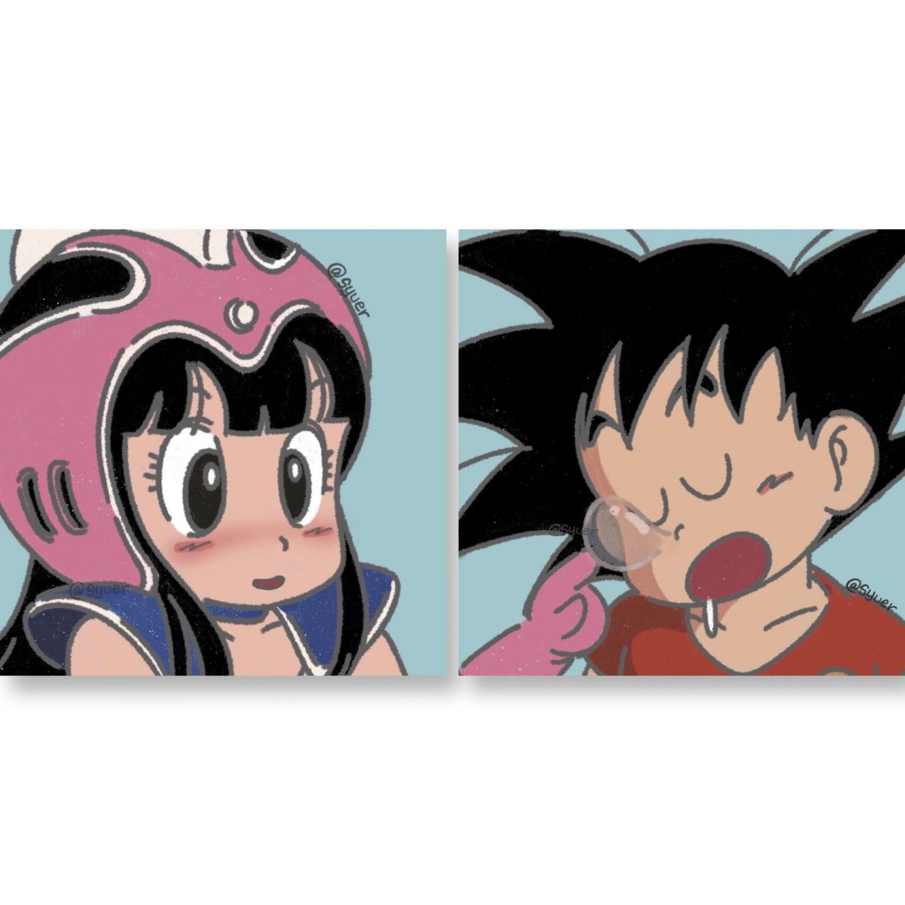 情侣头像|七龙珠 琪琪悟空 又画了一组超甜可爱cp 转载请注明|只可