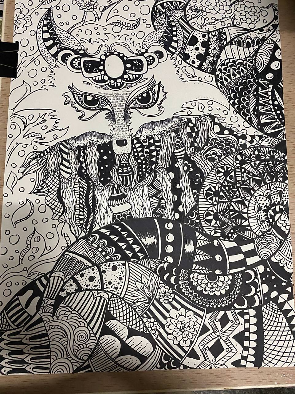 黑白装饰画/附过程图 临摹小94博主的只是看着复杂大概的结构画出来