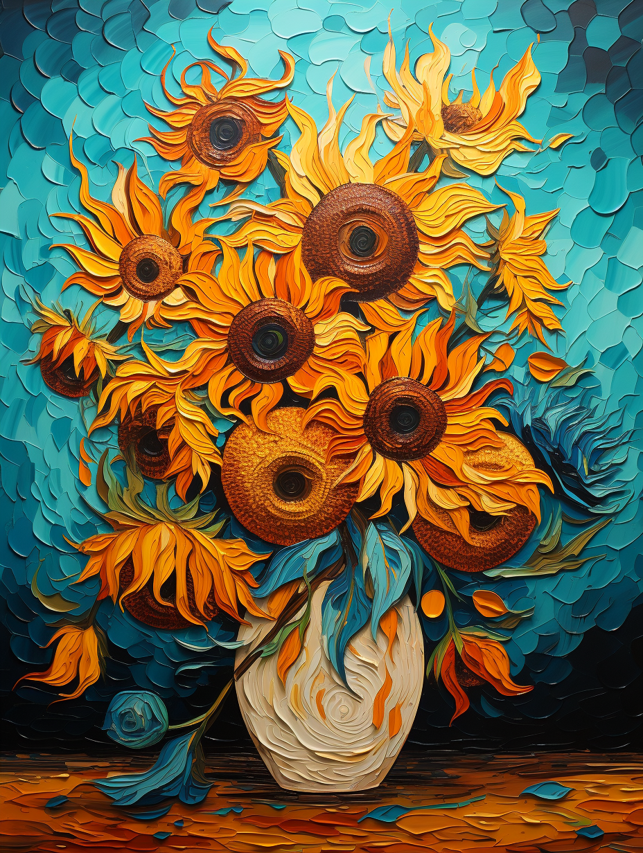 油画 梵高向日葵