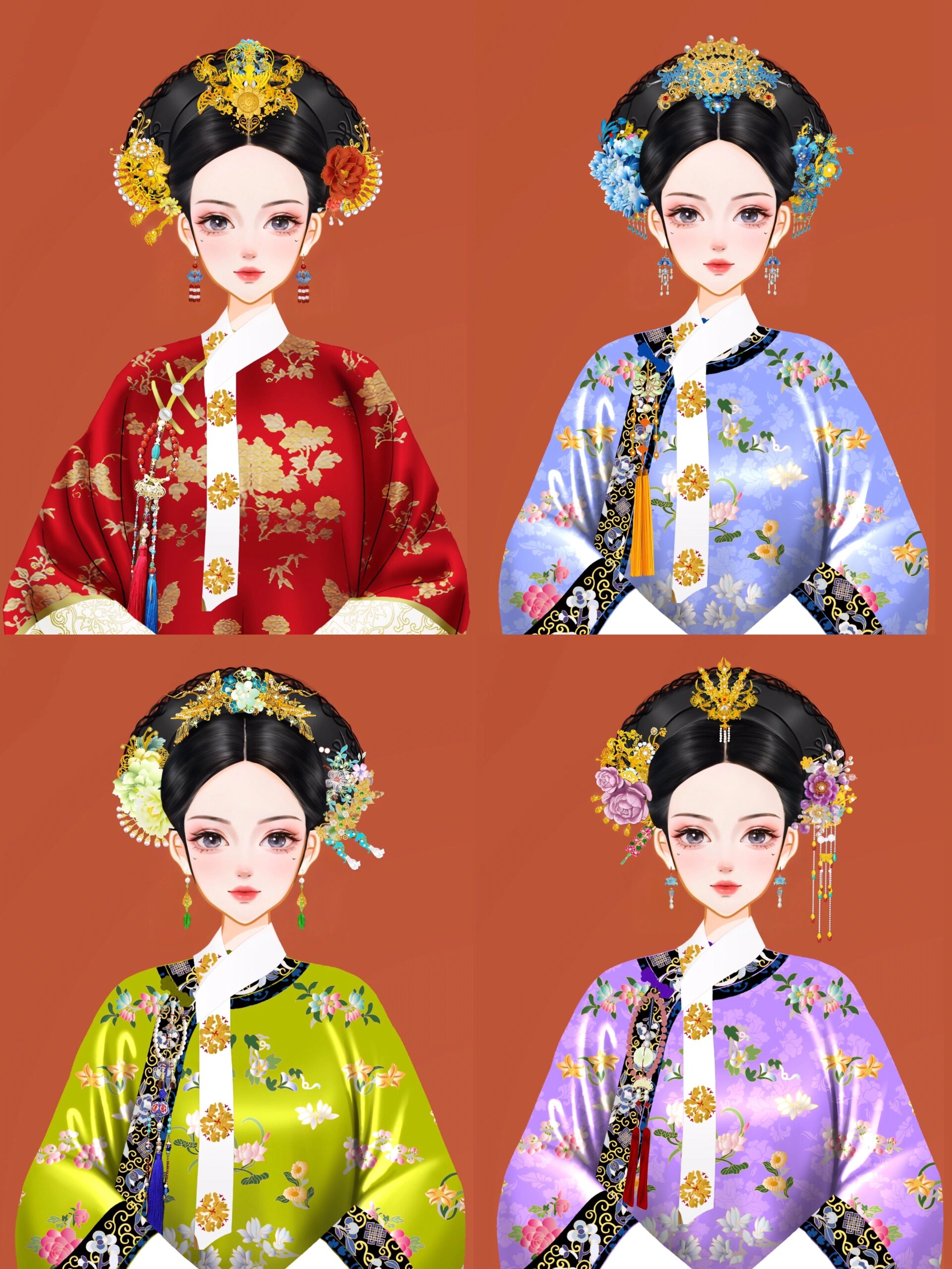 四套钿子头装扮你喜欢哪套?