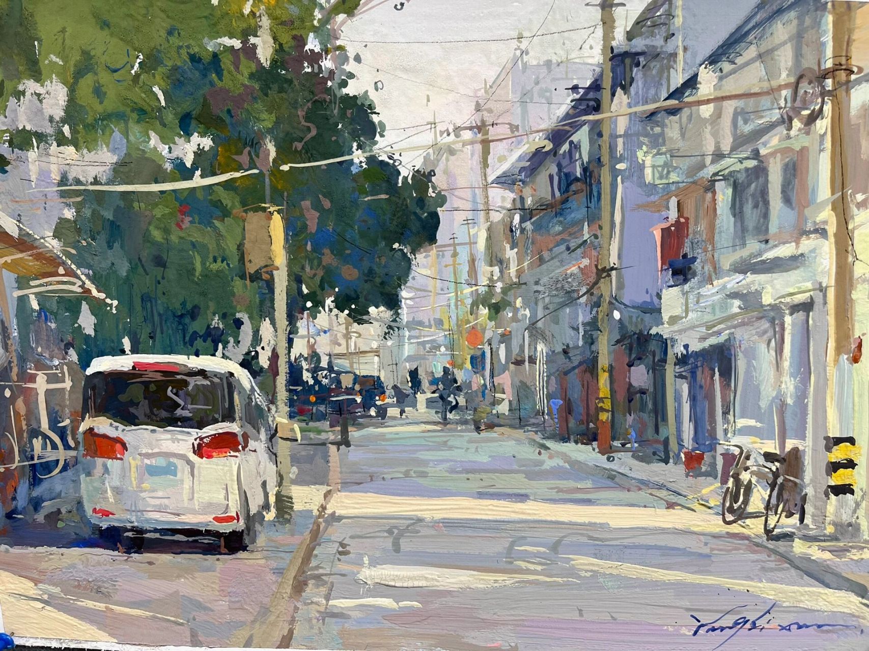 色彩风景-街景 水粉3小时