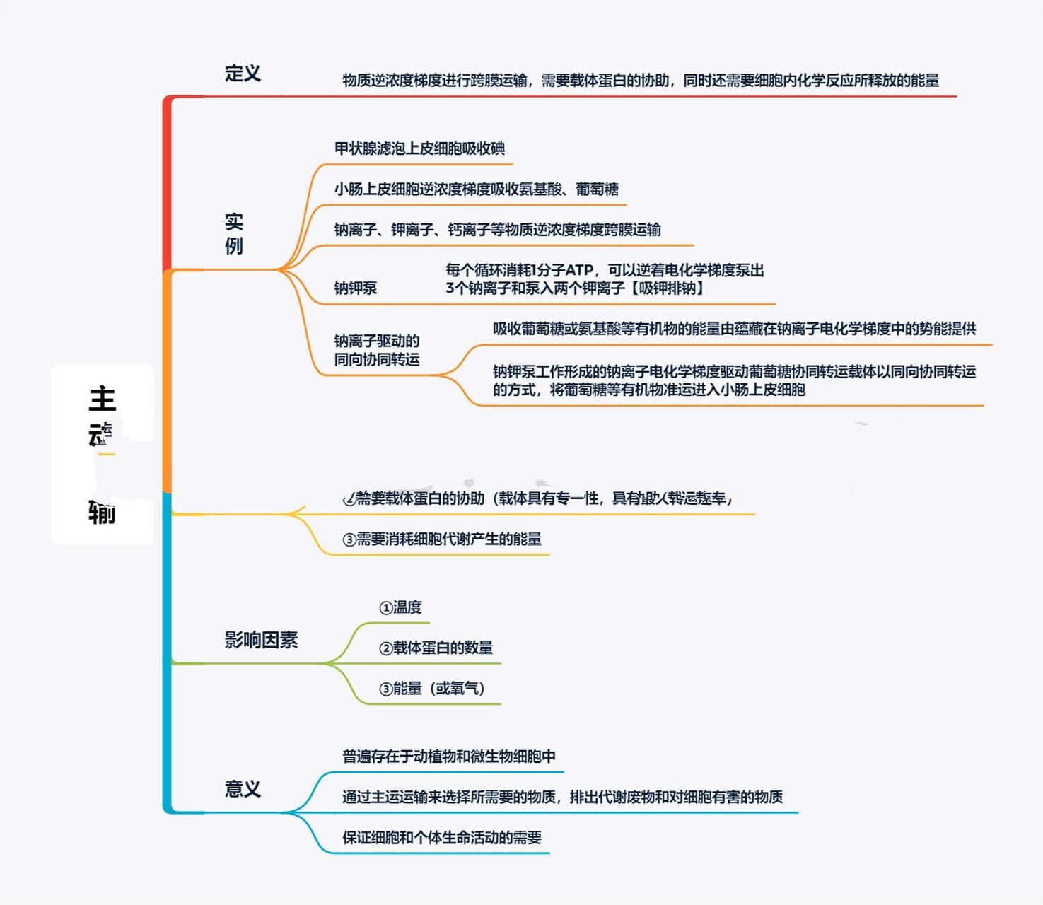思维导图学生物—主动运输与胞吞,胞吐 本思维导图系统归纳了主动运输