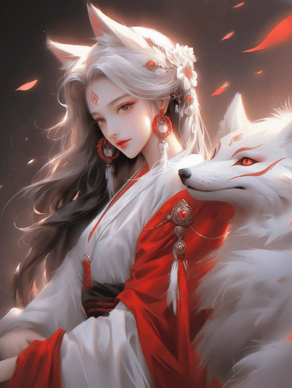 白狐少女︴唯美古风头像壁纸