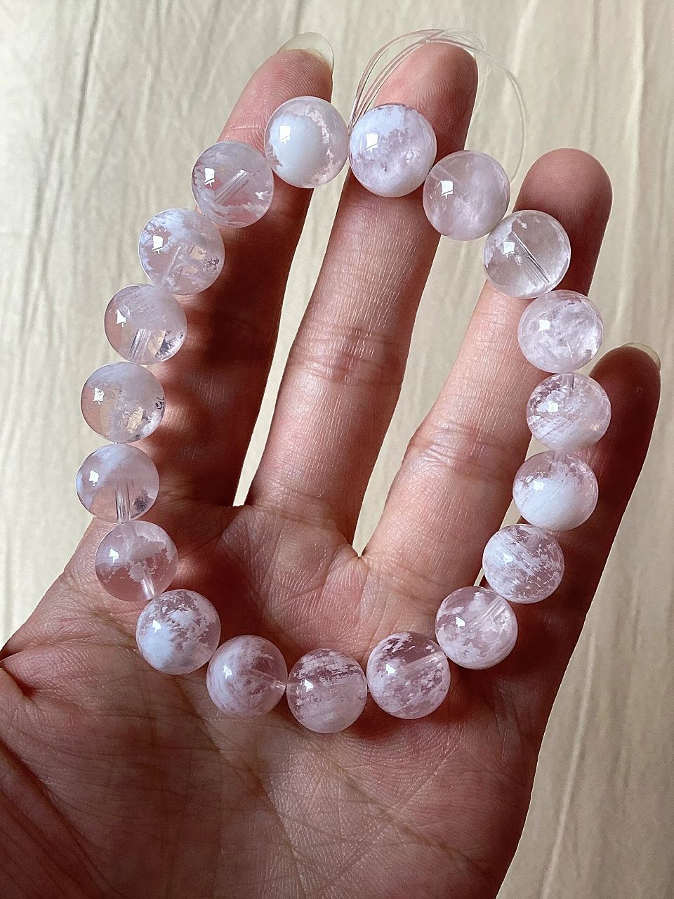 雪花幽灵手串 雪花幽灵手串 粉雪花幽灵手串 卡10.