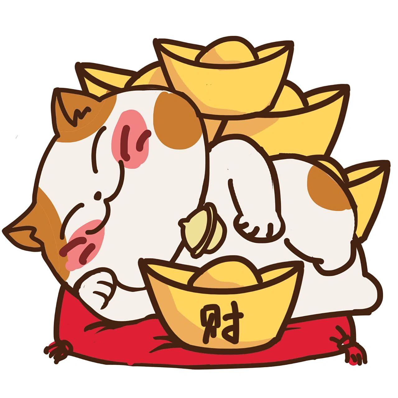 可爱招财猫卡通头像分享 画一组可爱的招财猫卡通头像,有喜欢的嘛?