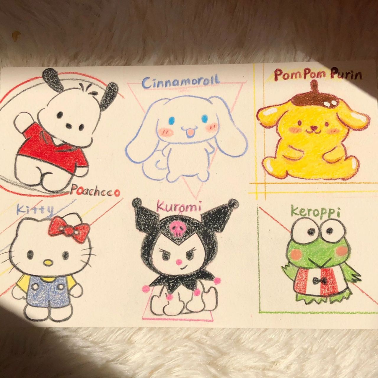 简笔画|三丽鸥系列彩铅画 附色号过程图 可可爱爱的三丽鸥简笔画 这个