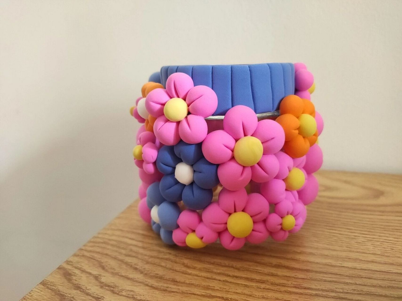 挑战100个粘土教程|第66个粘土小花花玻璃瓶 粘土小花花真的是超级