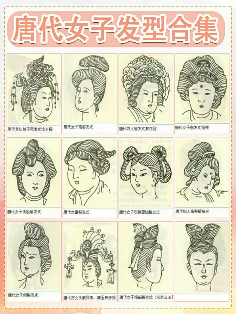 各个朝代女子发型图鉴图片