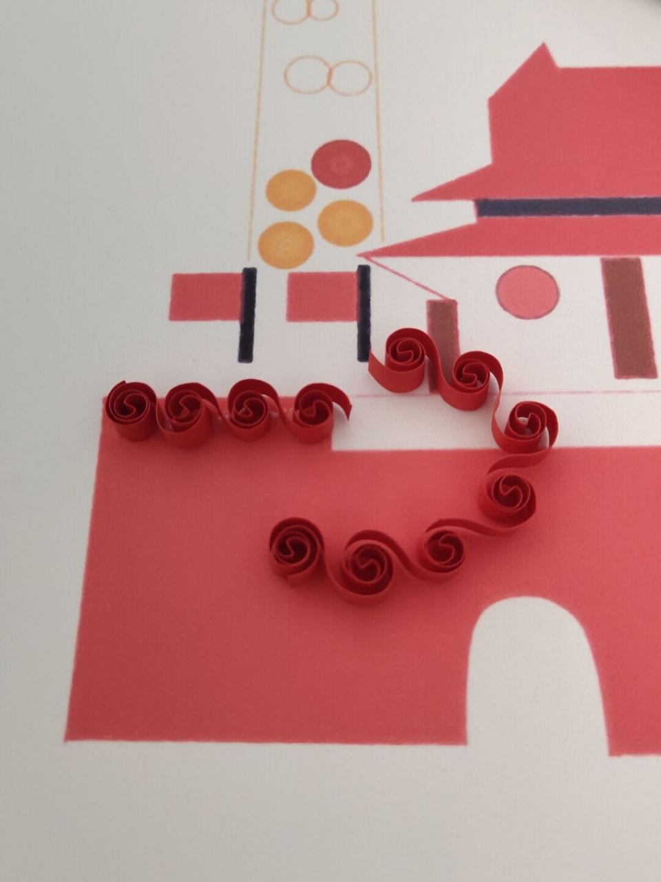 我沦落到给小学生做红色故宫衍纸手工 要有北京 要红色主题 手工作业