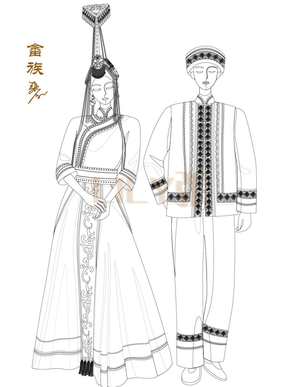56个民族 | 畲族情侣 畲族情侣来啦～ 好喜欢这个头饰