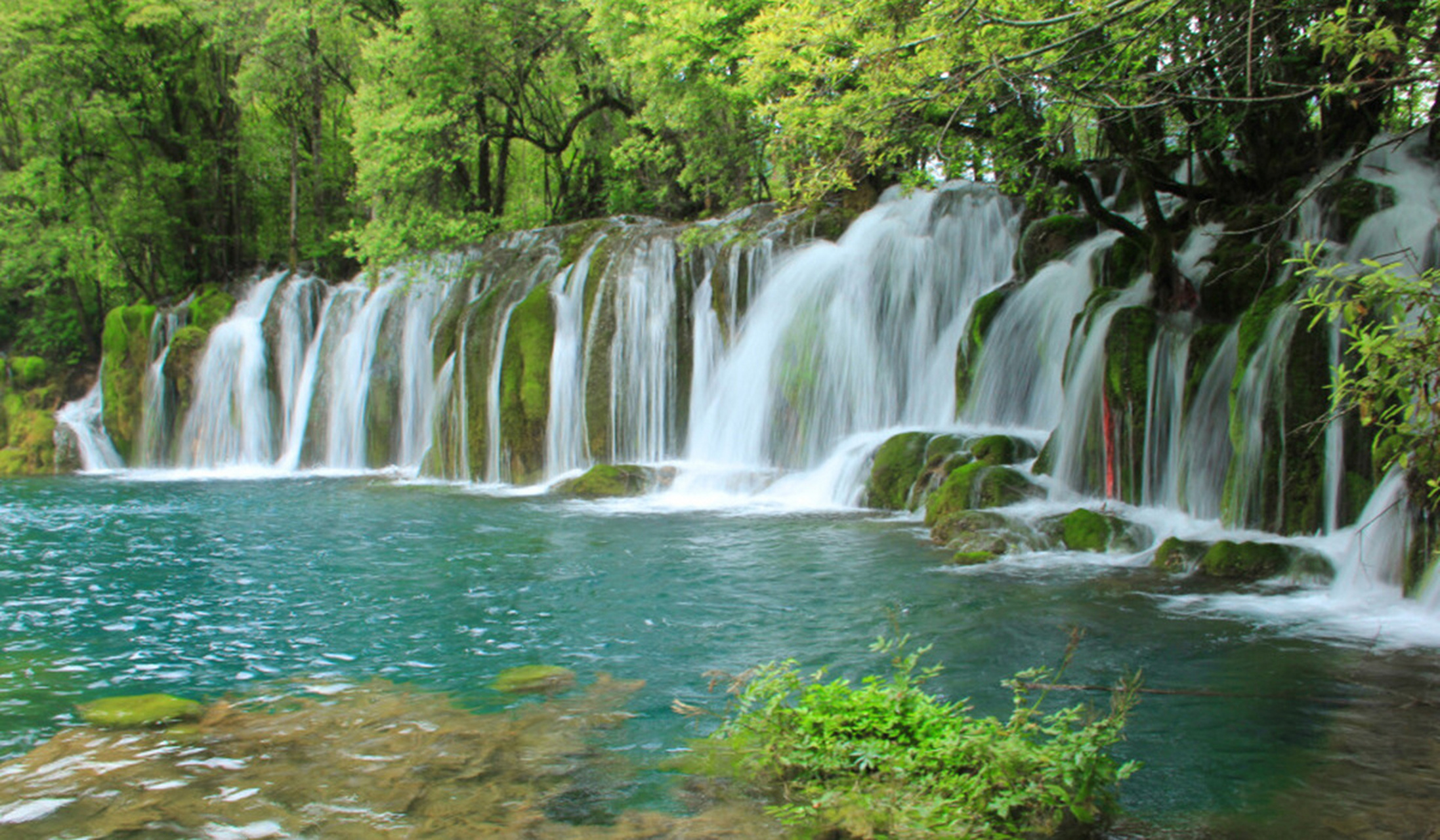 九寨沟最美景色盘点-瀑布篇 九寨沟的风景,主要以水景为主,而连接