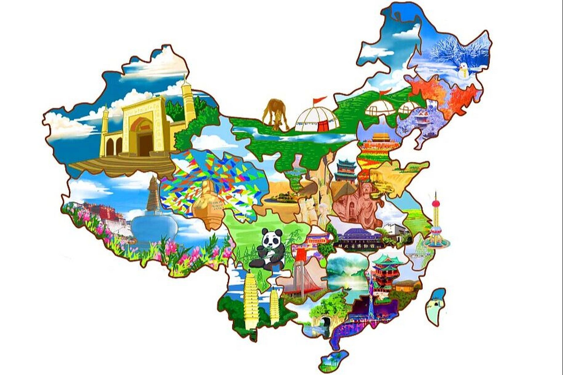 中国别样地图-手绘地图 别样的地图,别样的中国