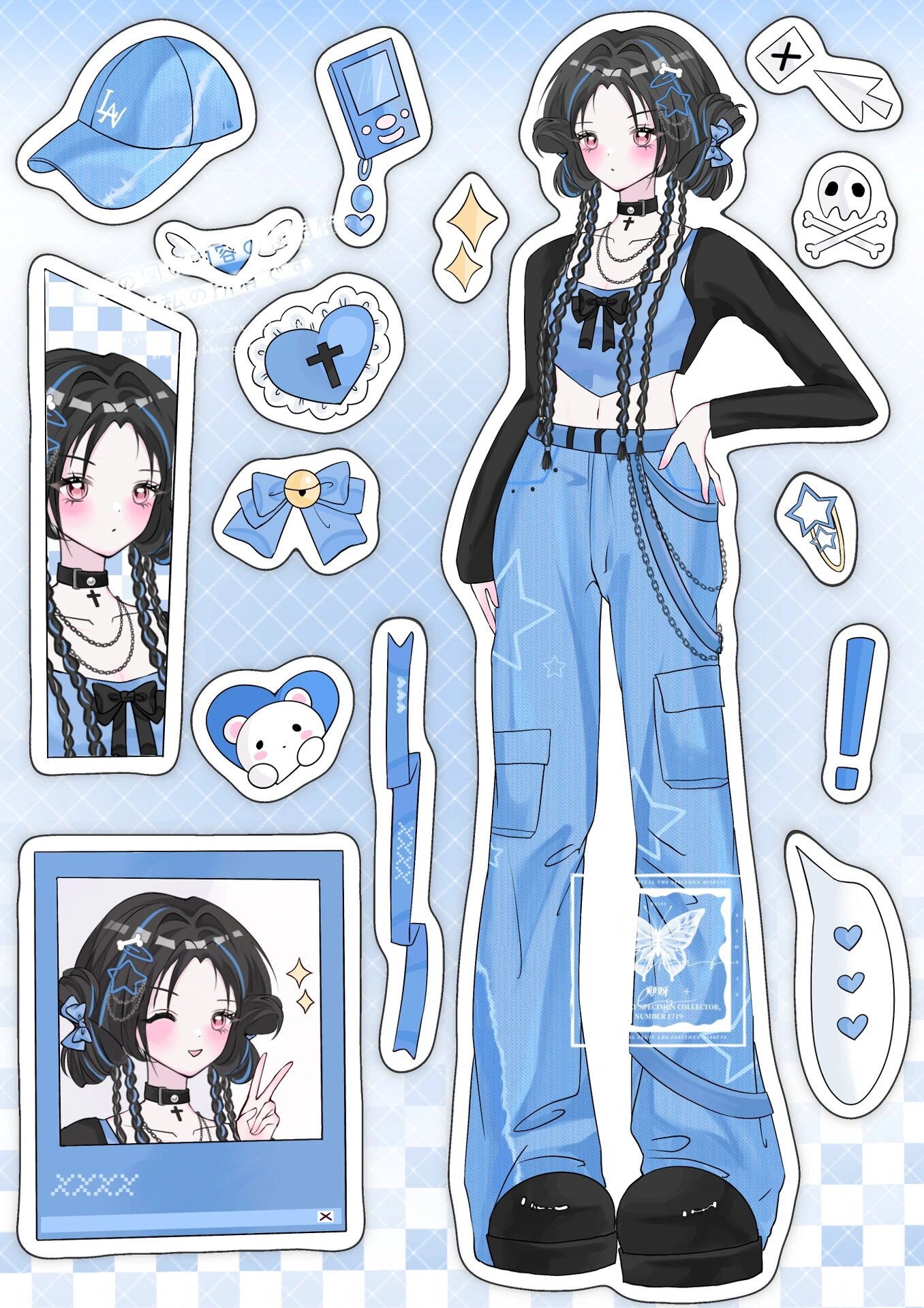 原创人物贴纸|甜酷少女