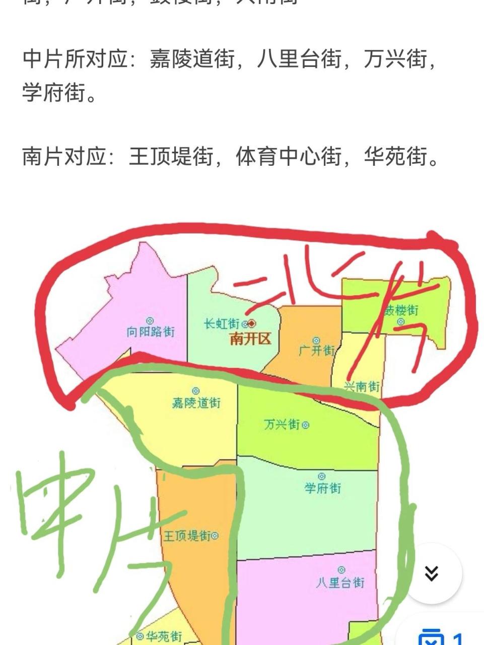 天津南开区,北片学区划片—街道,小区 红框里,是三所重点小学