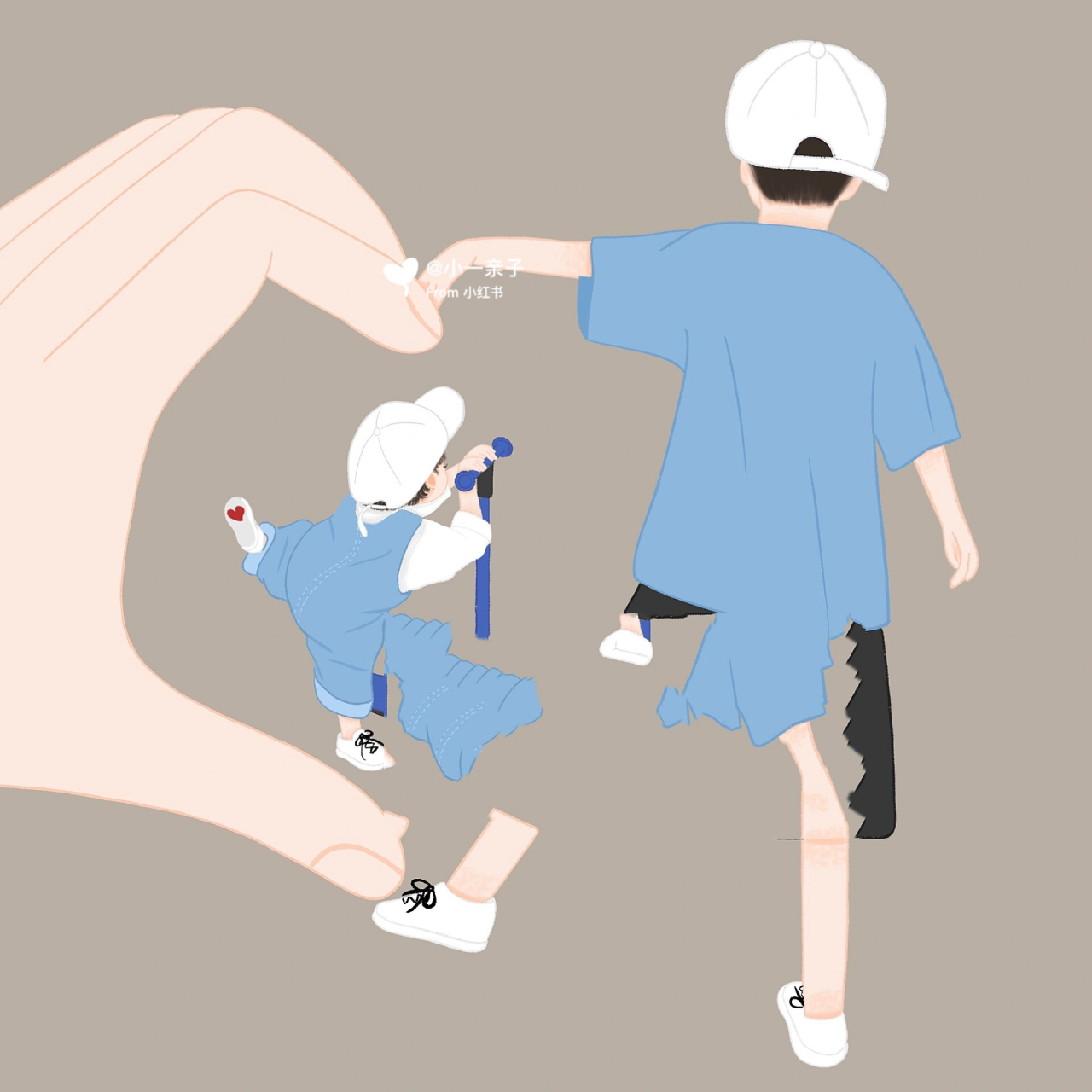 亲子情侣头像(男宝) #原创手绘# #亲子头像# #情侣头像# #情侣头像