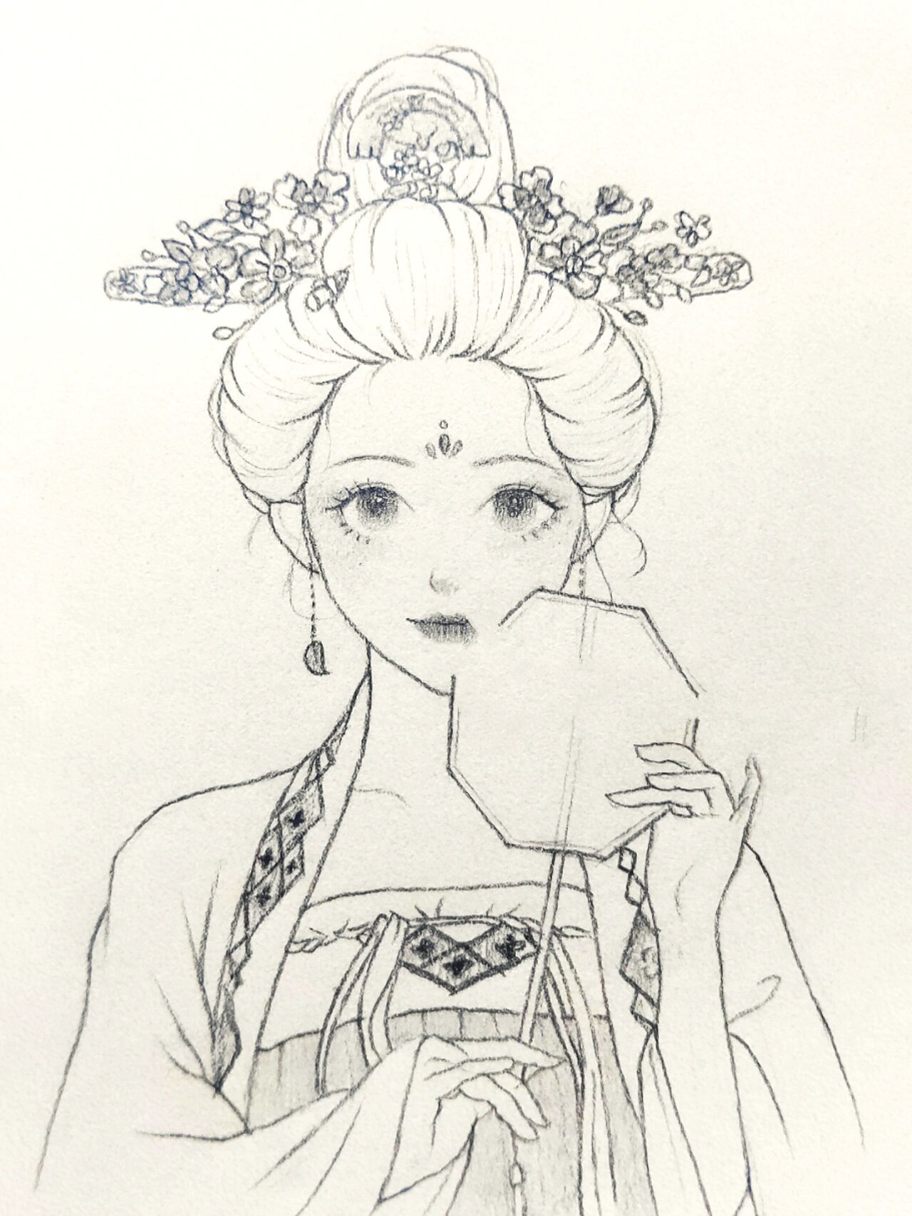 古风人物线稿~含步骤图