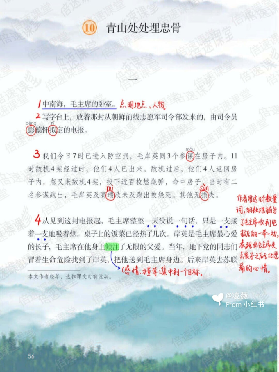 五年级下册|部编版语文|第10课青山处处埋忠骨|预习笔记