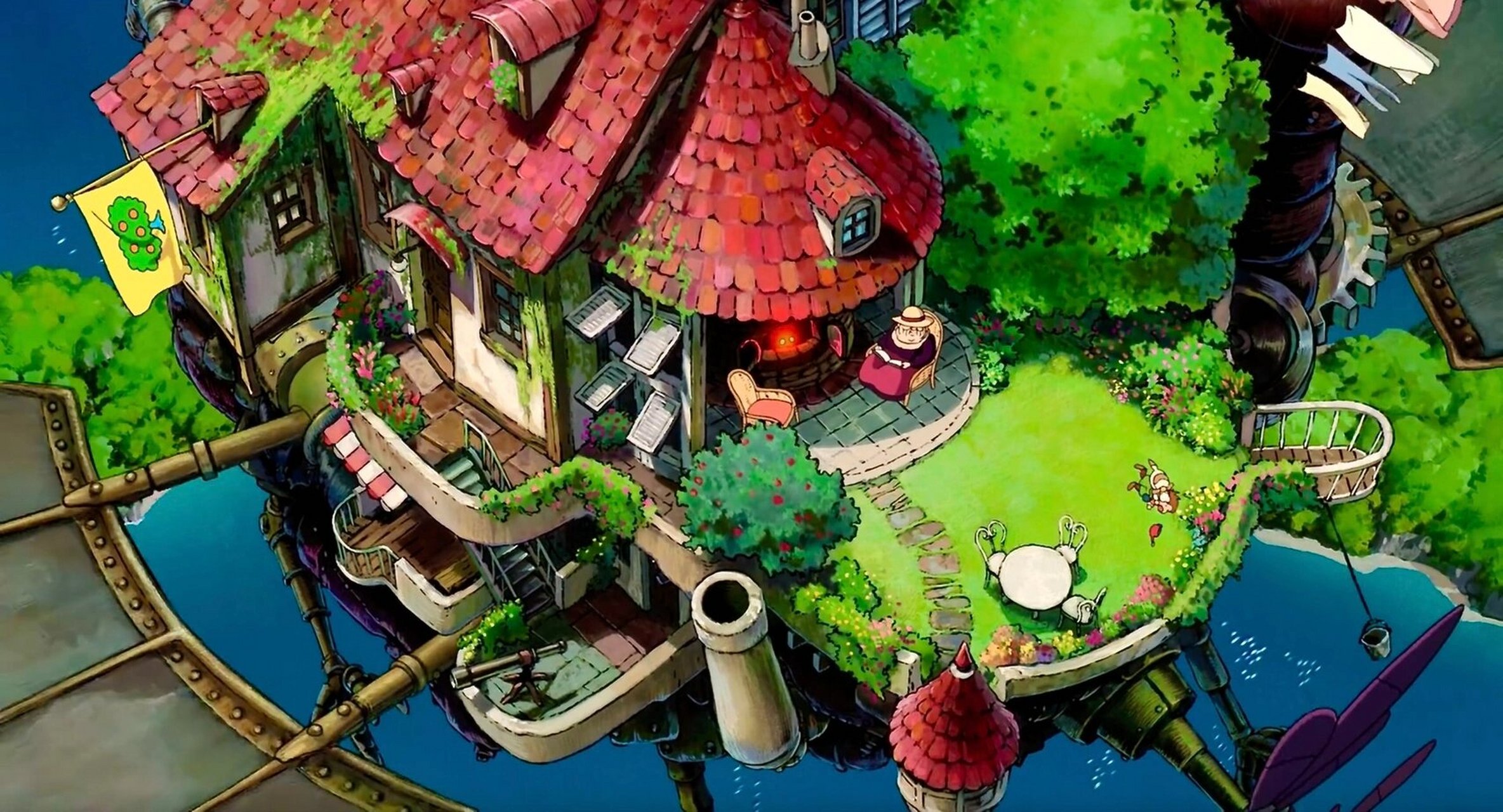 宫崎骏-哈尔的移动城堡壁纸 哈尔的移动城堡整部剧的饱和度非常高