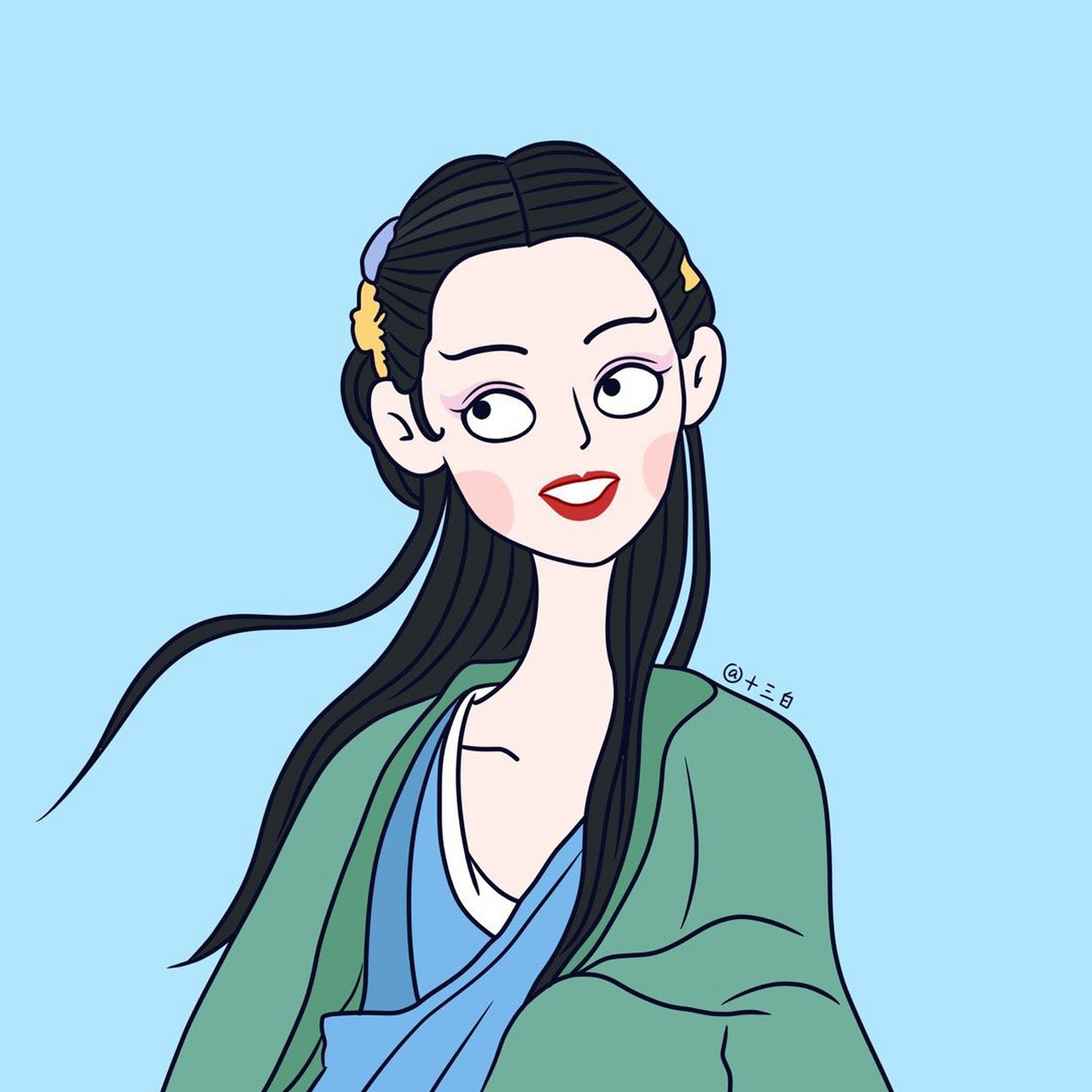 十三白插画 女生头像 影视剧回忆杀 #我是原创插画师