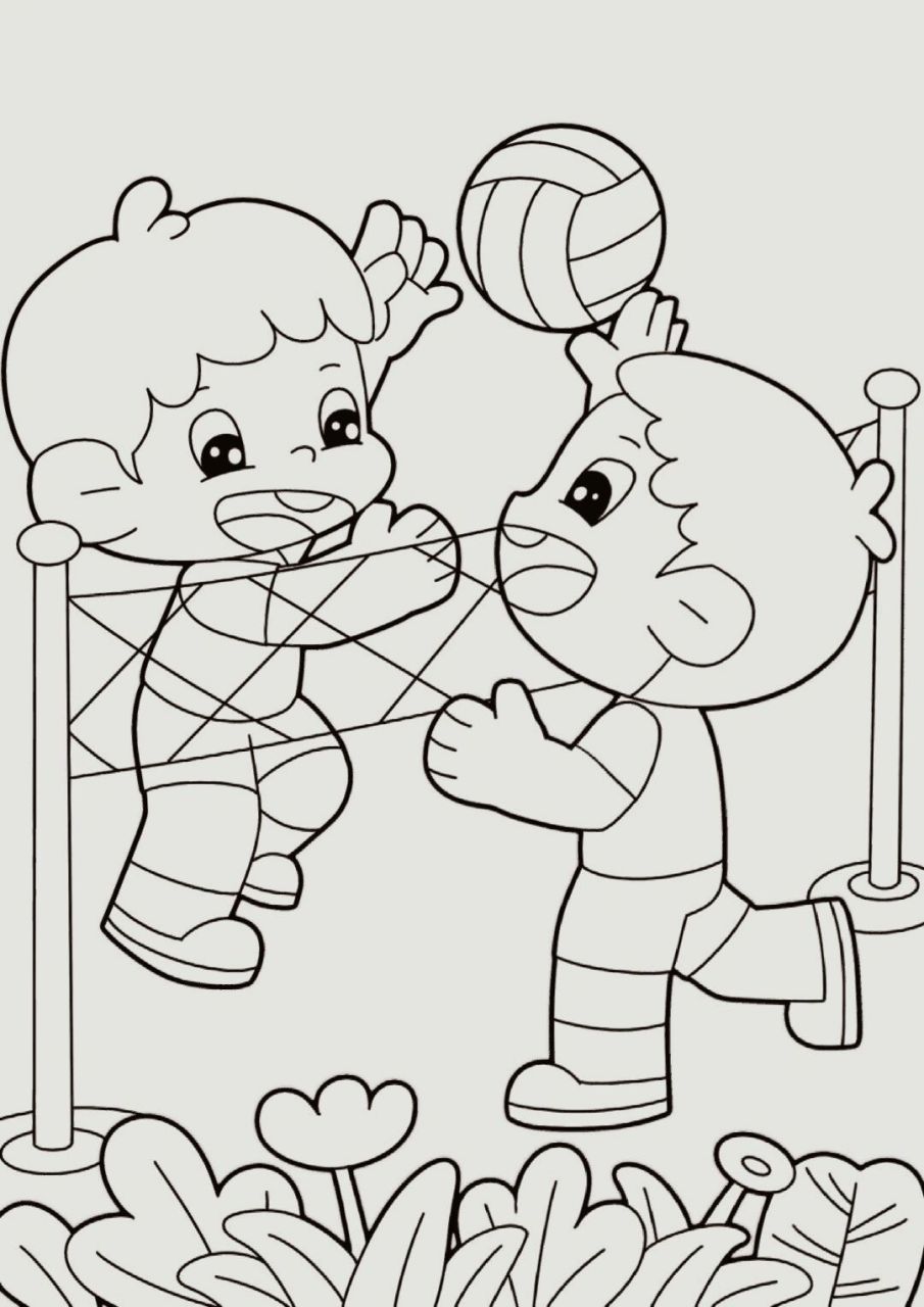 儿童主题画|《打排球》|幼师简笔画