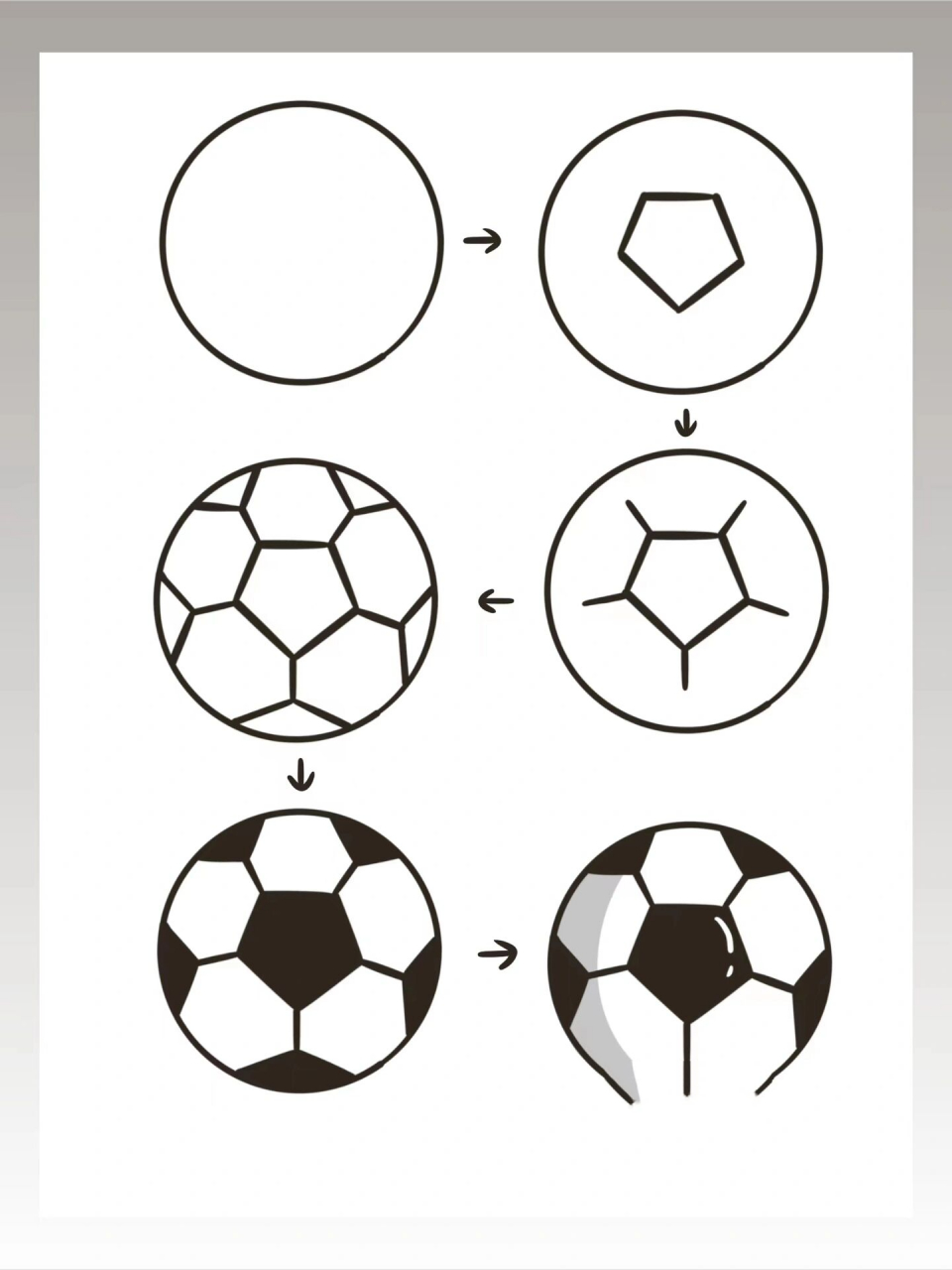 足球画法简笔画教学图片