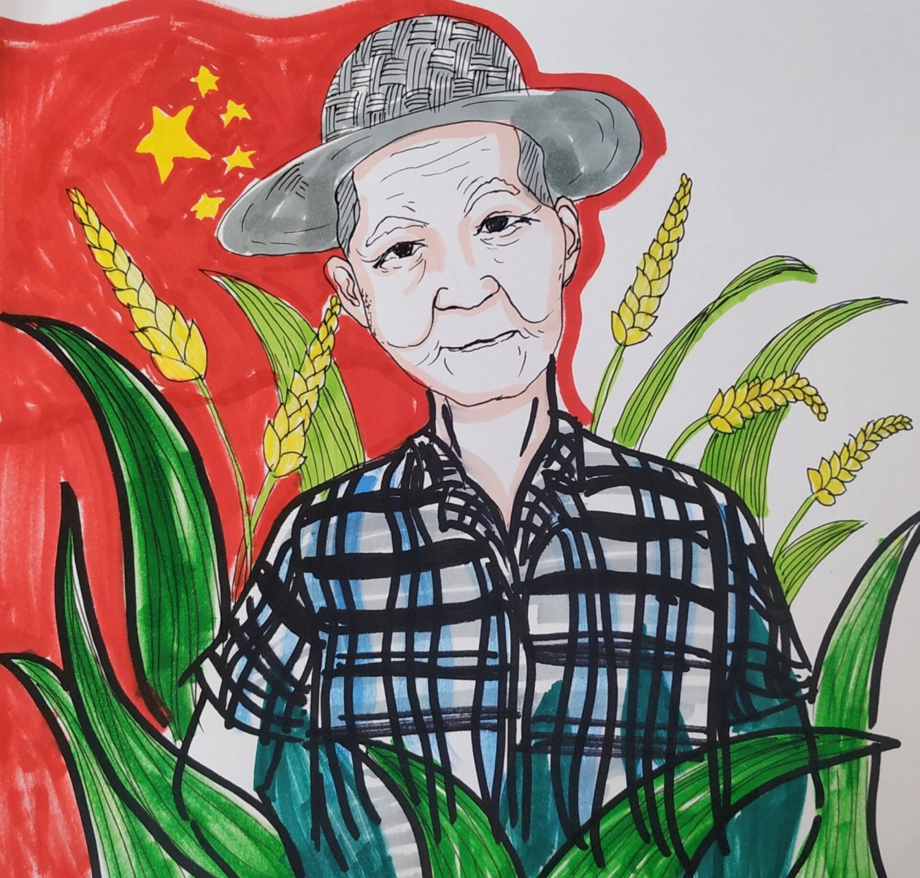 致敬袁隆平 儿童画杂交水稻之父