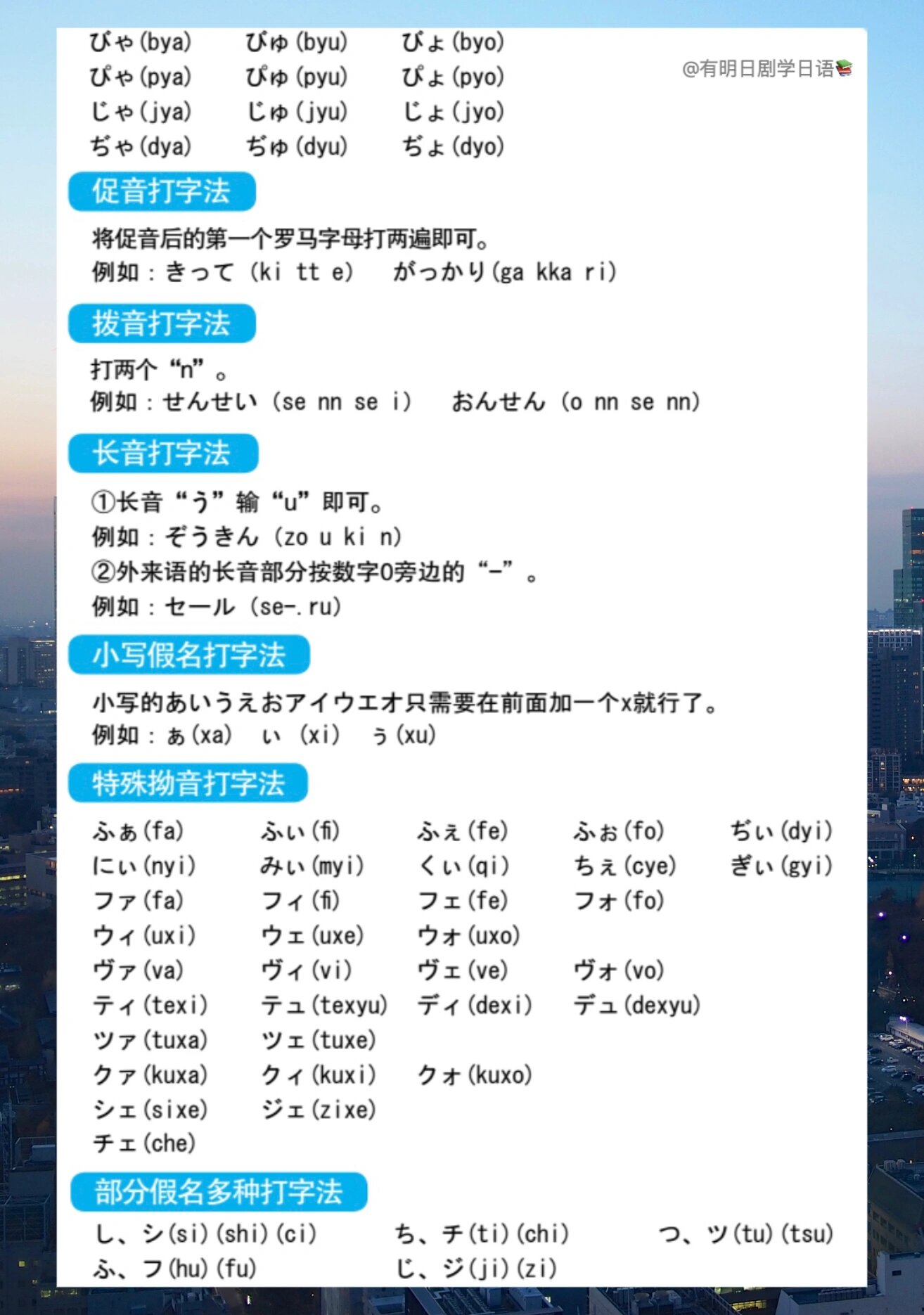 日语假名罗马音&特殊假名怎么打71输入法整理