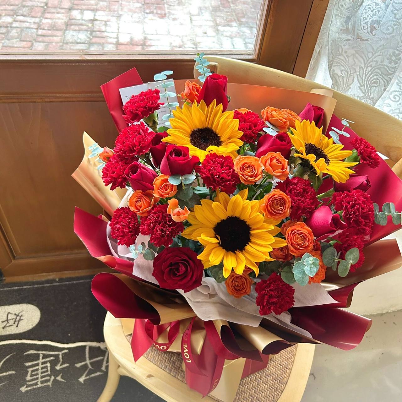 祝寿花束|蓟州区花店 长辈过生日,传统的红色系花束必不可少