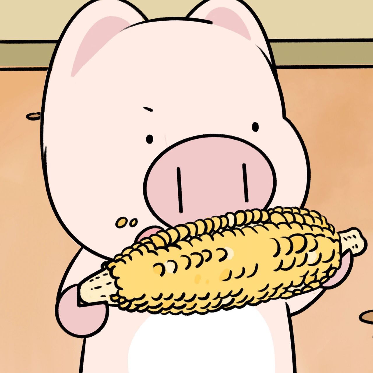 减肥小猪99 啃玉米 连着吃玉米就烦了 最爱水果玉米