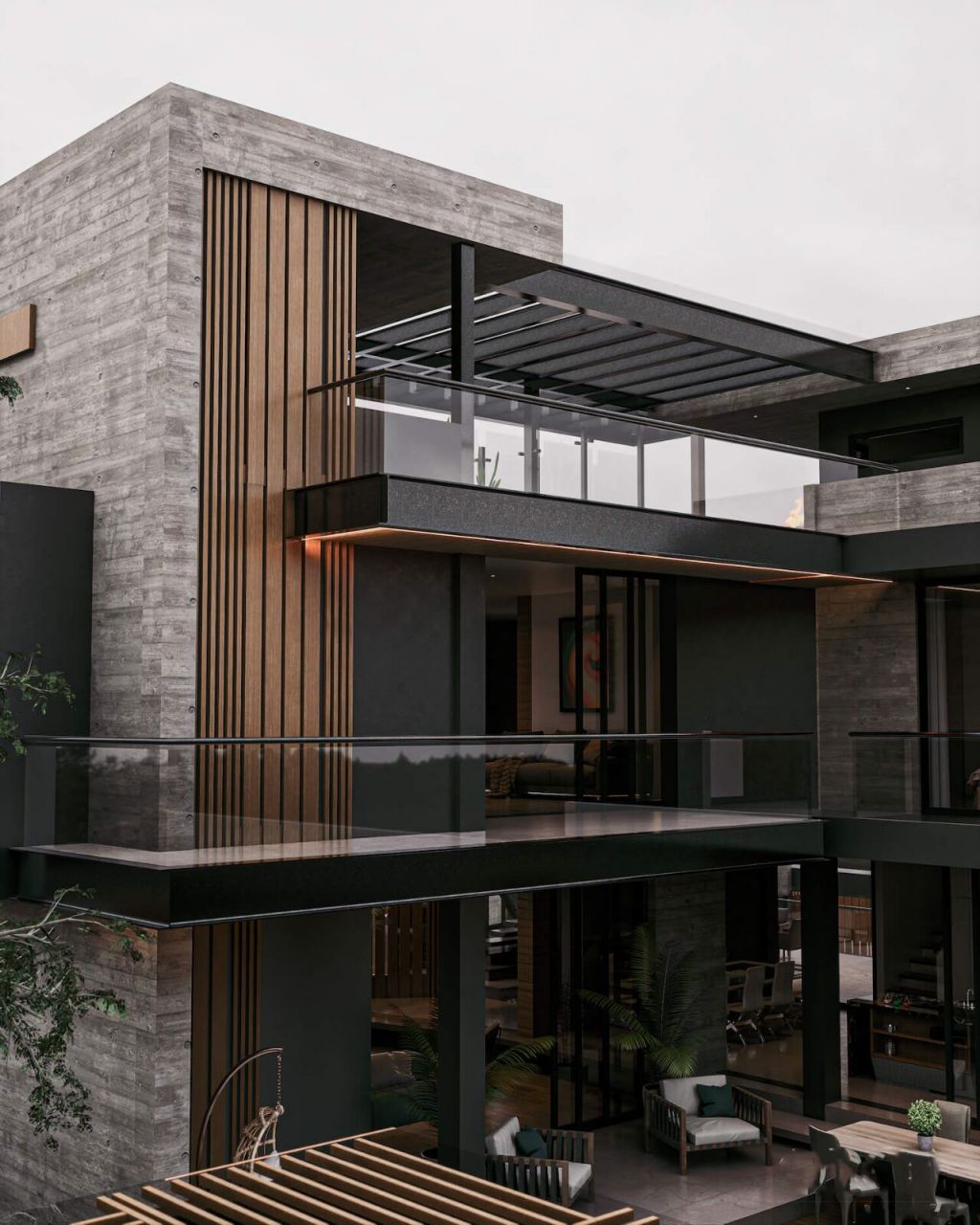 modern  villa丨千平典雅黑高端别墅私宅 - 	 92如果您有自建别墅的