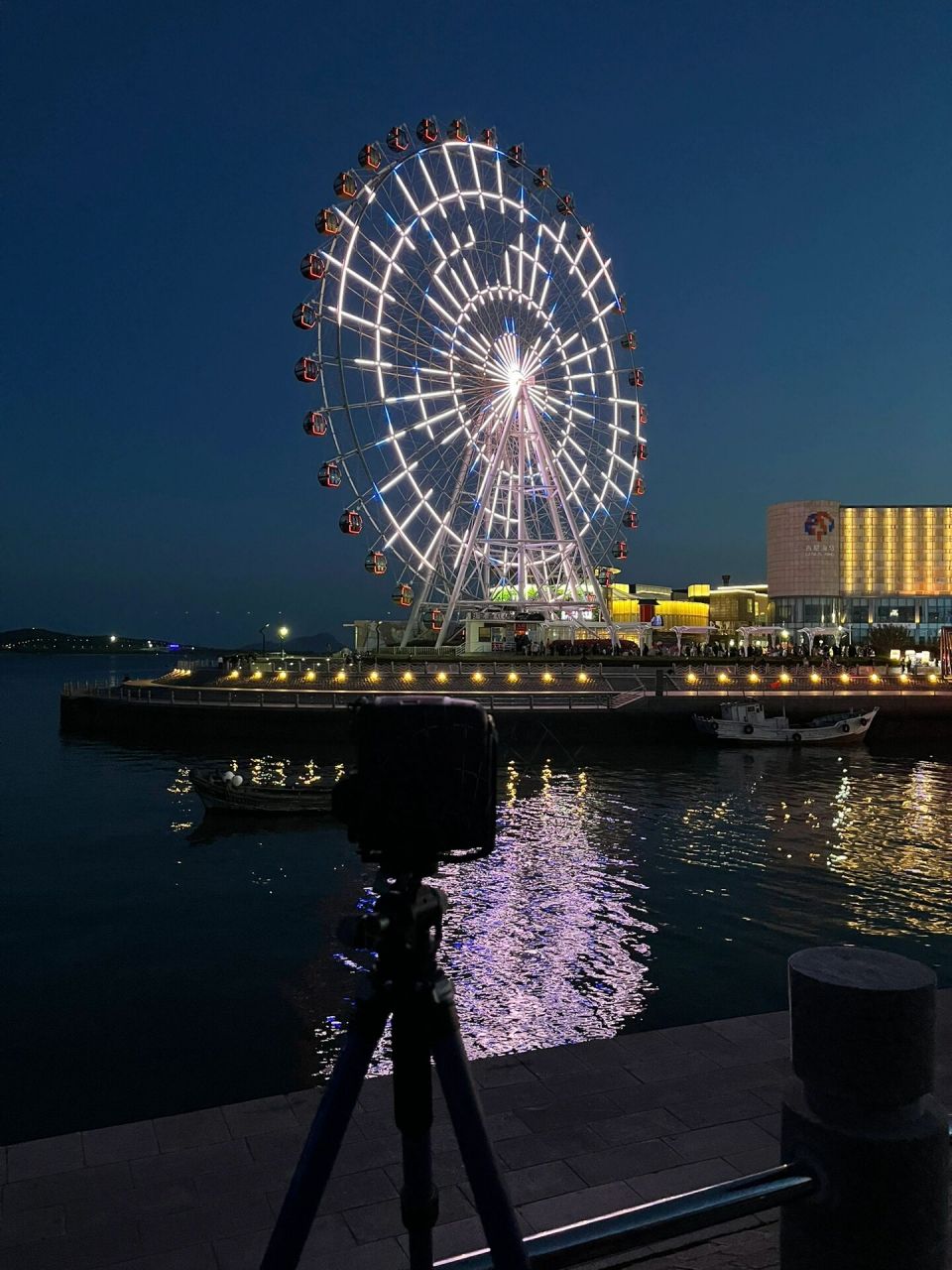 青岛琴岛之眼夜景图片图片