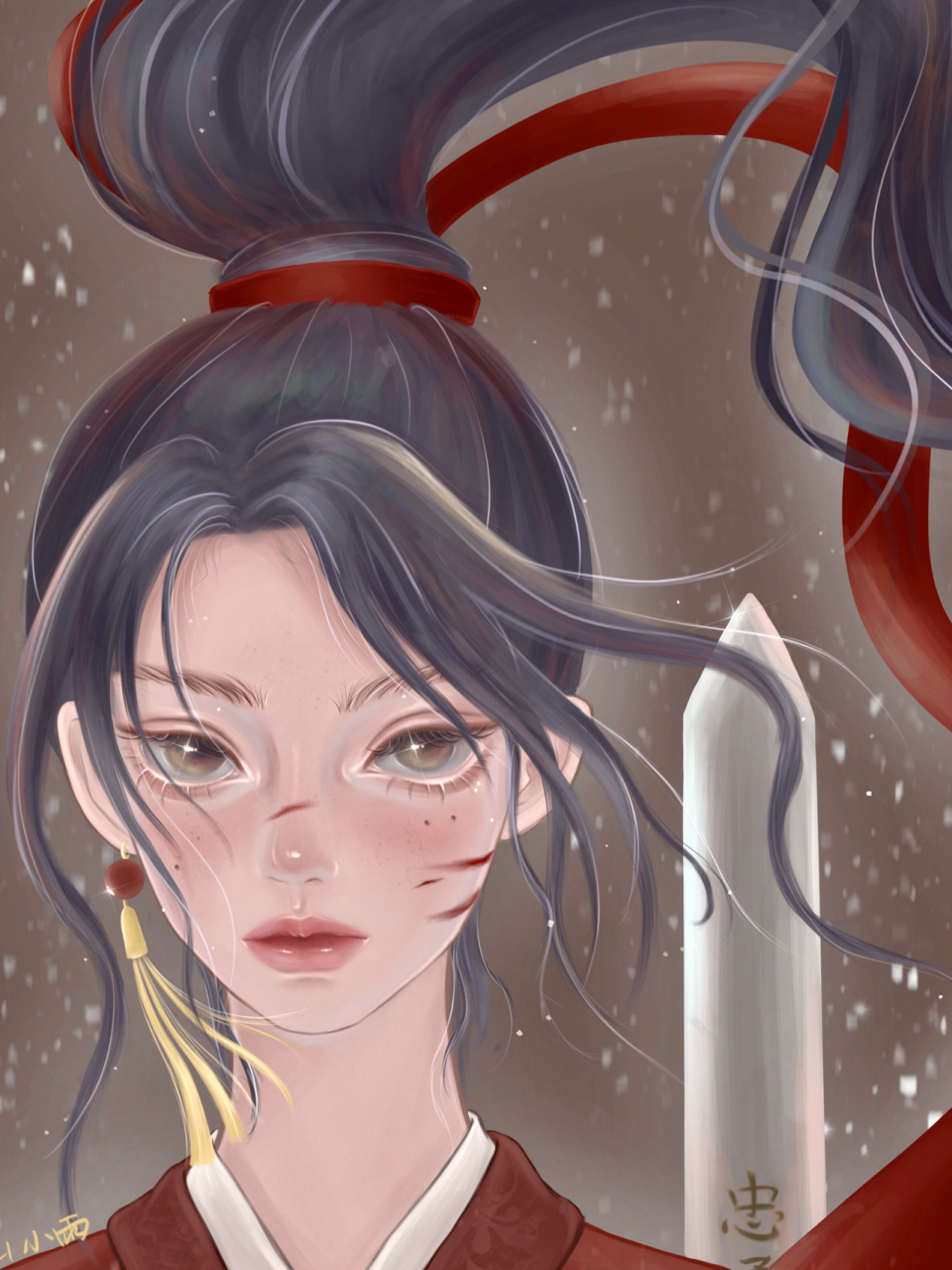 迪士尼公主系列|英姿飒爽花木兰 手绘头像 迪士尼公主里面最爱的就是