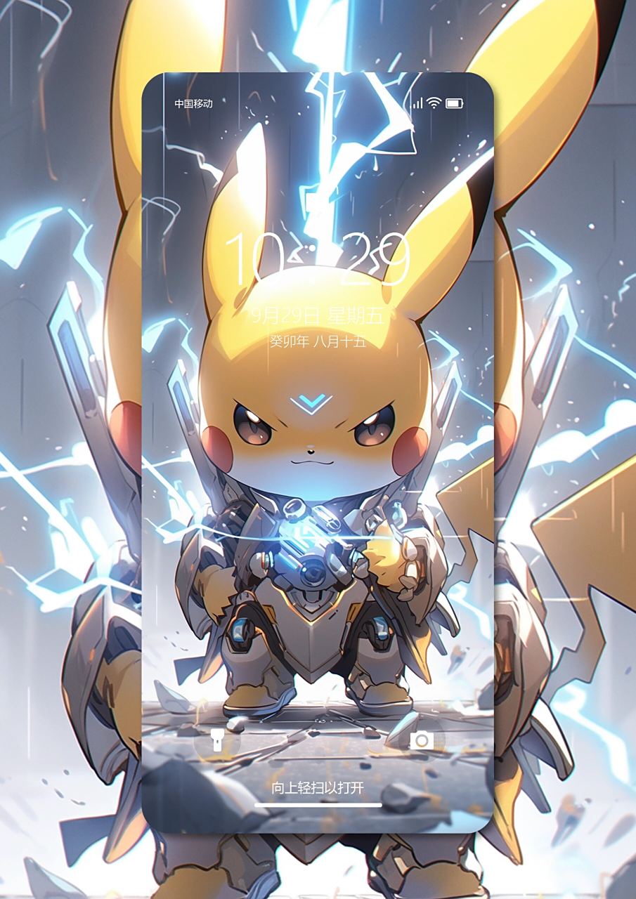 共有5张不同的皮卡丘铠甲勇士哦