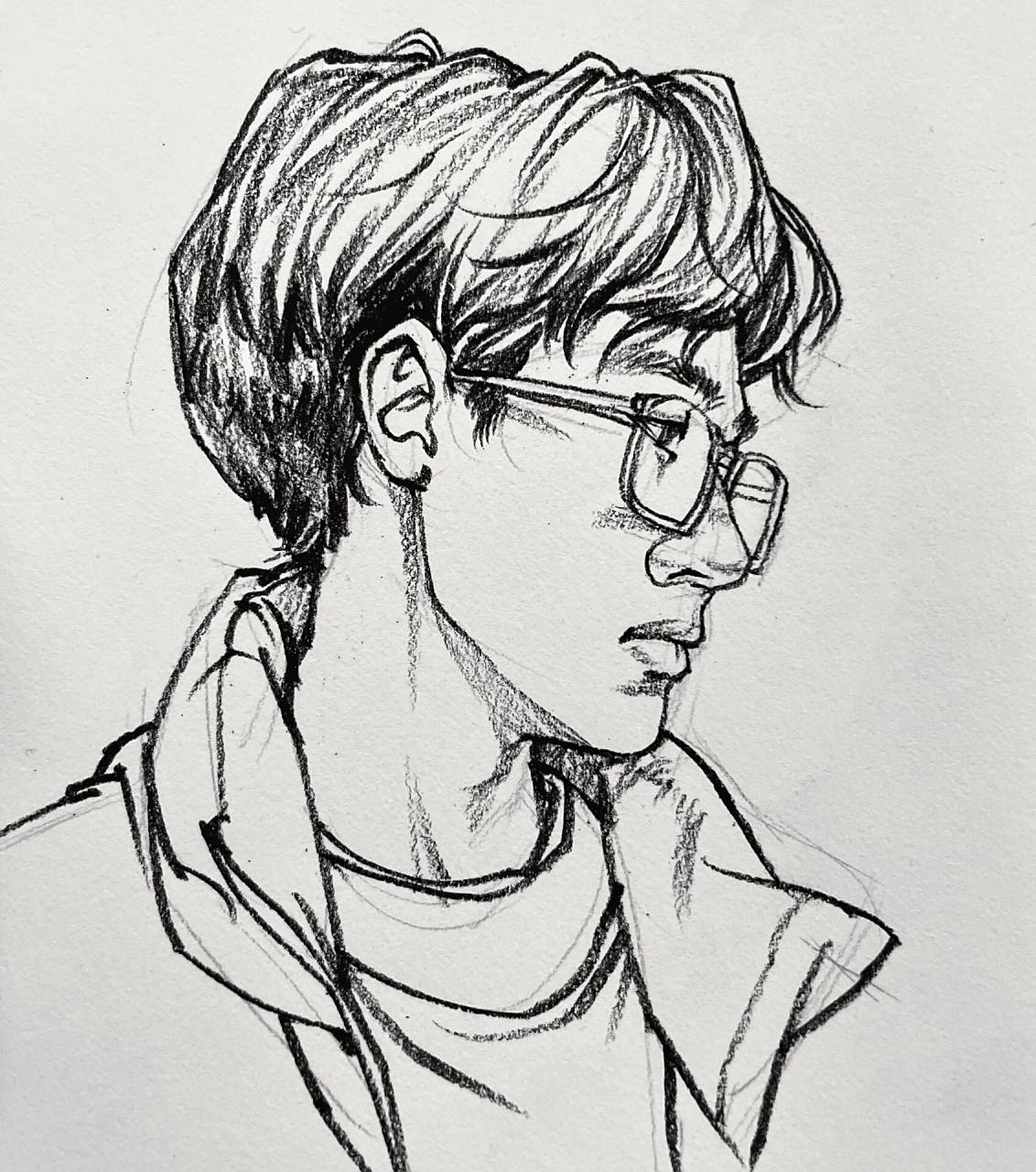 线性速写头部合集① 都是课堂示范或者给学生评讲作业画的 炭笔都是用