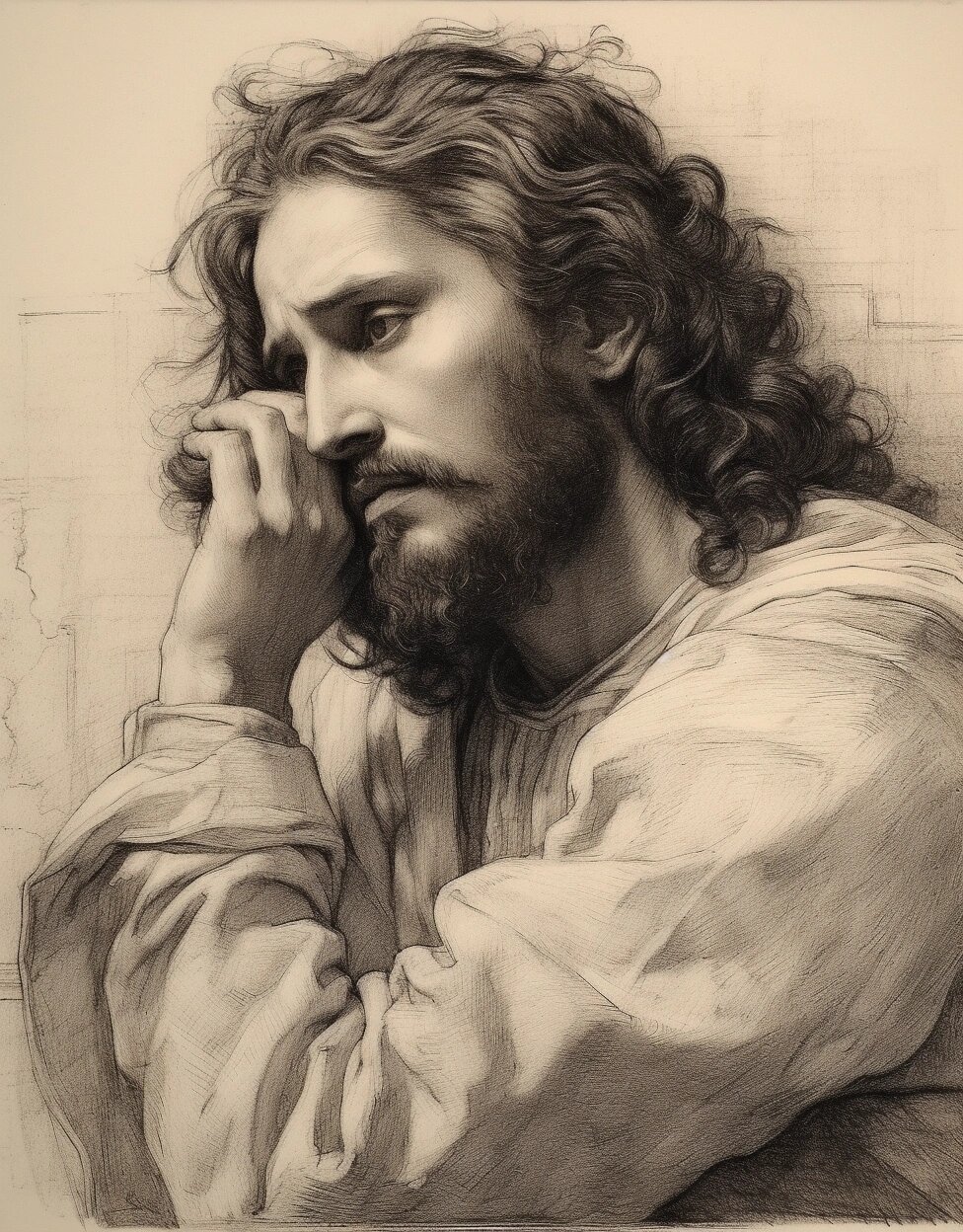 素描:耶稣头像6p