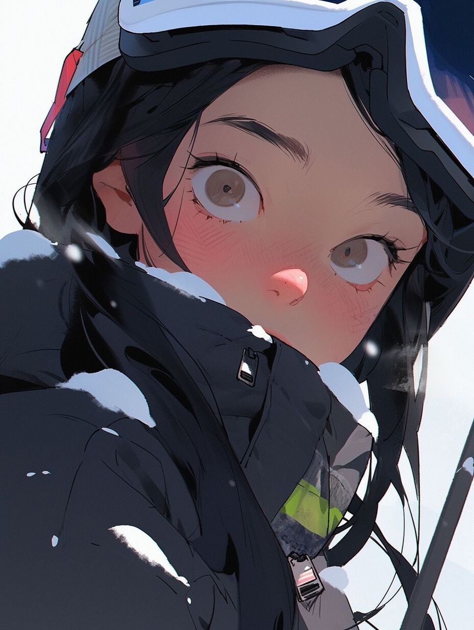 热爱滑雪的小姑娘 | 动漫头像 冬日里,我最爱的运动就是滑雪了.