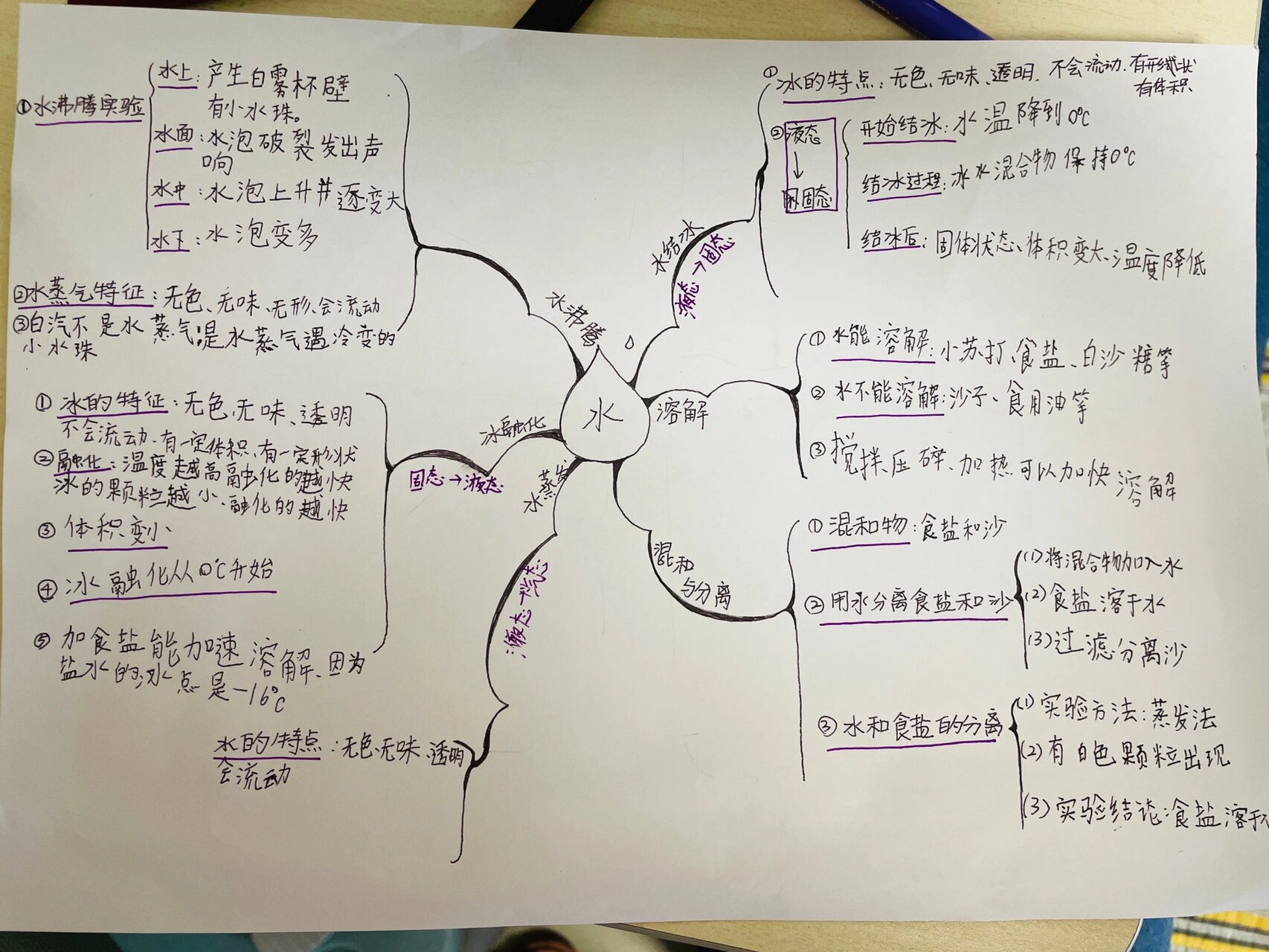 三年级上 水的思维导图