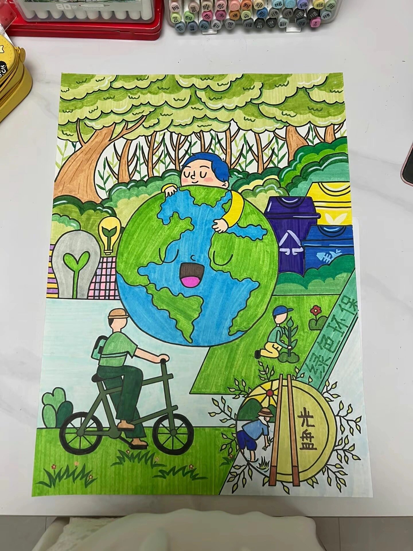 爱护地球主题画